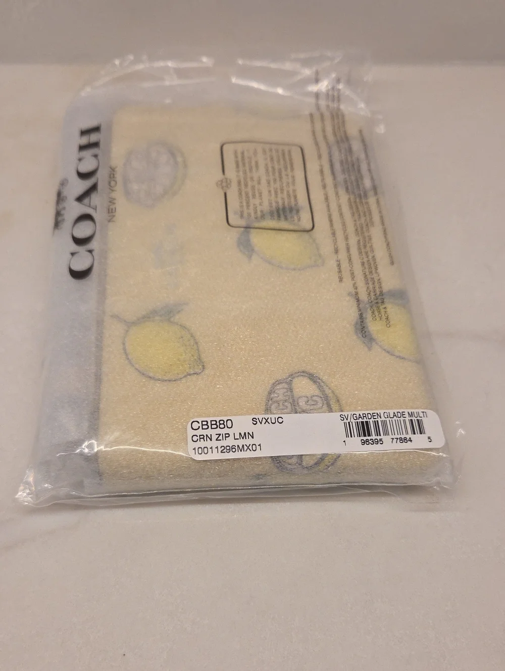 Coach Corner Zip Wristlet With Lemon Print